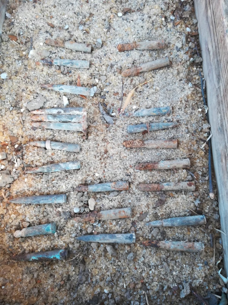 Grenadă și muniție găsite pe malul Mureșului