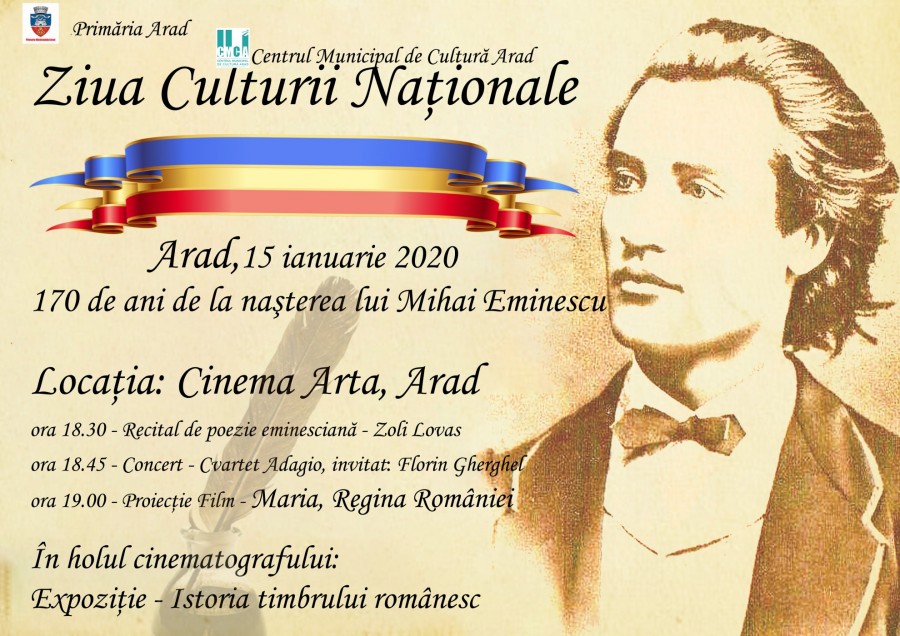Ziua Culturii Naționale, sărbătorită la Arad. Programul evenimentelor