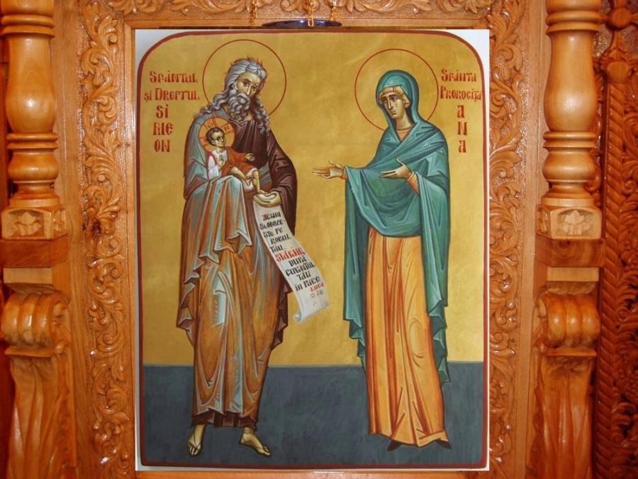 Sfântul și Dreptul Simeon, primitorul de Dumnezeu, și Prorocița Ana