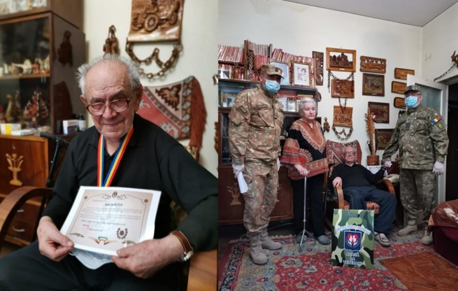 Veteranul de război Ioan Malița, sărbătorit la împlinirea vârstei de 95 de ani
