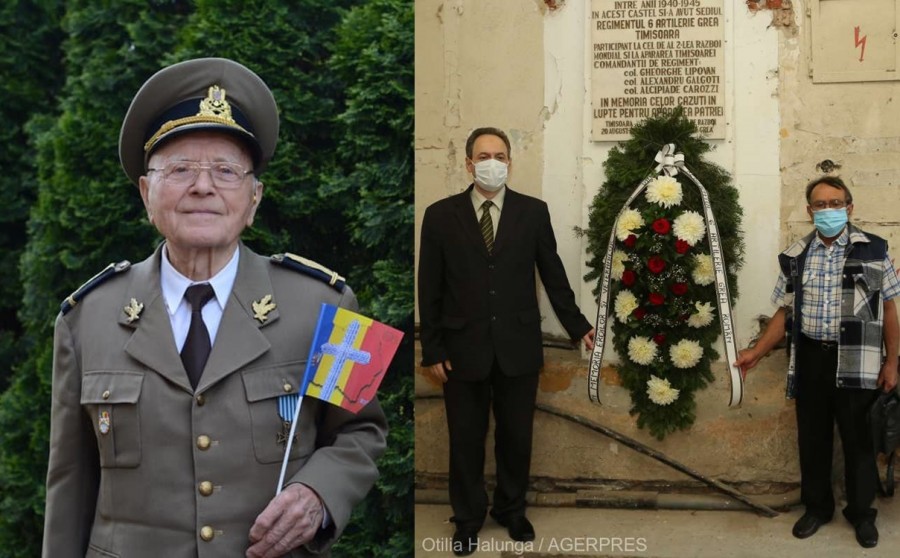 Eroii şi veteranii Regimentului 6 Artilerie Grea Român, comemorați în absența singurului supraviețuitor - Constantin Călina