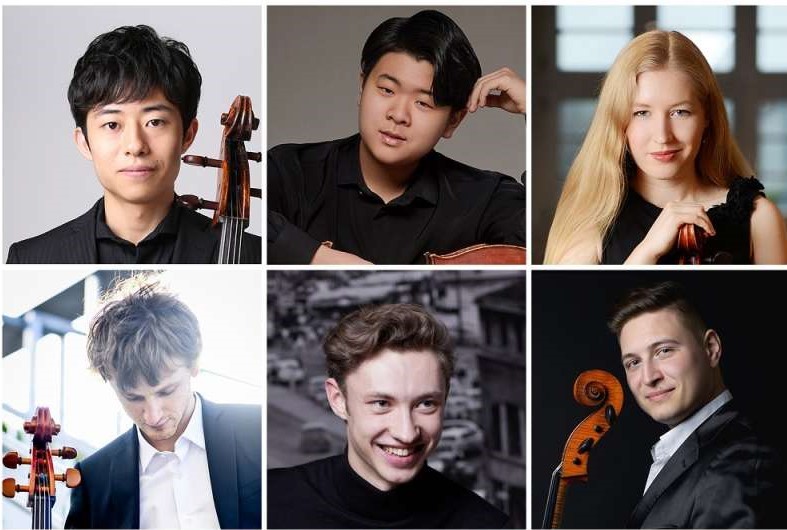 Şapte violoncelişti, calificaţi în Semifinala de Violoncel a Concursului Enescu. Cel mai tânăr are 14 ani