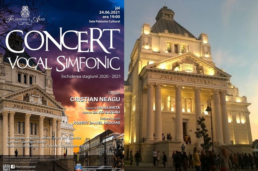 Concert Vocal Simfonic în închiderea Stagiunii 2020-2021 la Filarmonica Arad