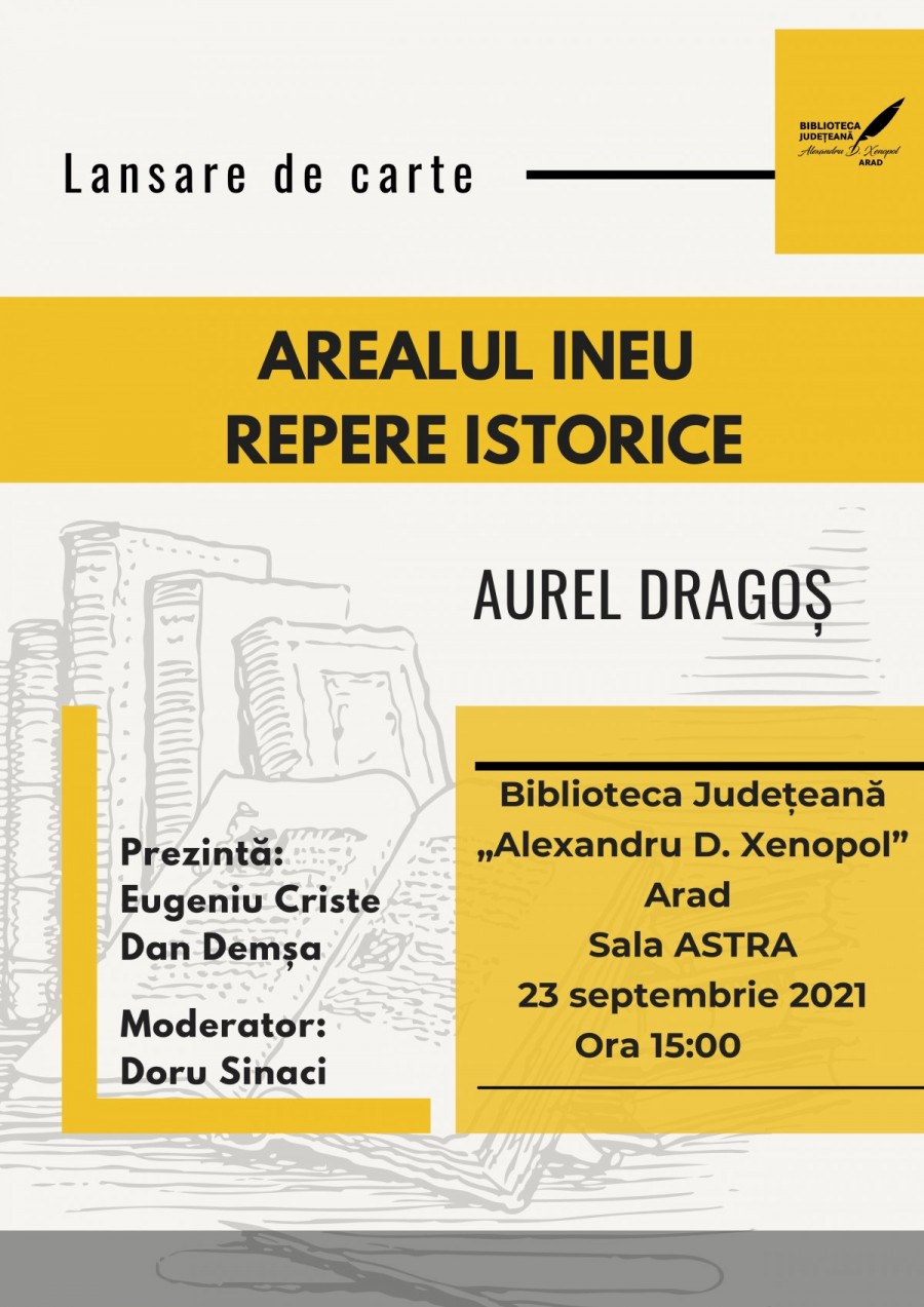 „Arealul Ineu. Repere istorice” – lansare de carte la Bibliotecă