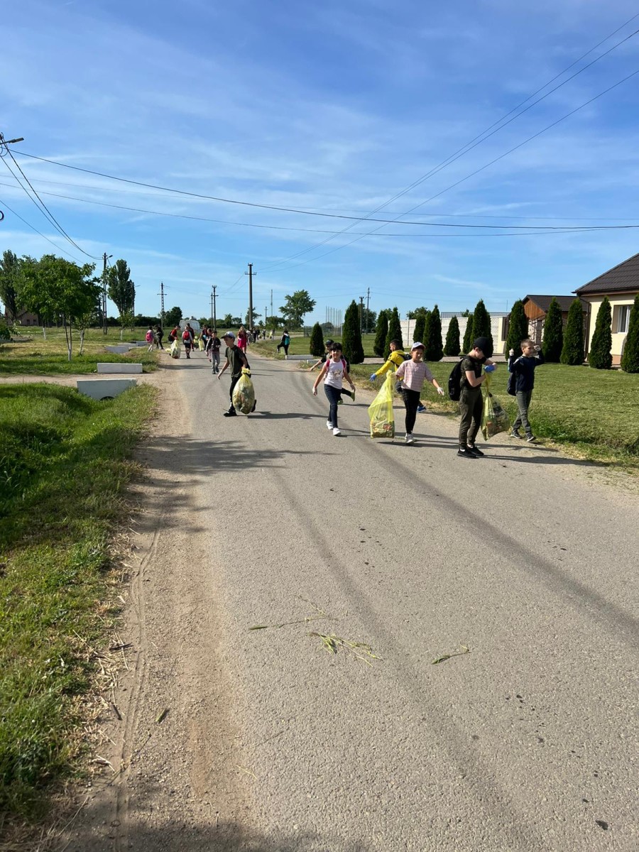 Copiii din Zădăreni au participat la ecologizarea comunei lor