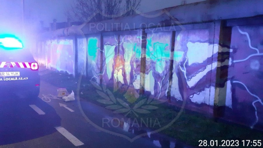 Cu cât au fost taxaţi de Poliţia Locală doi adolescenţi care s-au apucat să vopsească cu graffiti gardul de la CET