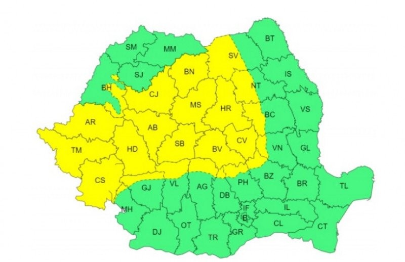 Vremea se schimbă radical; sunt anunțate furtuni, ploi, grindină, lapoviță și ninsori