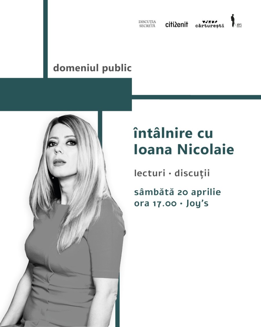Două evenimente cu scriitoarea Ioana Nicolaie la Arad: vineri 19 și sâmbătă 20 aprilie