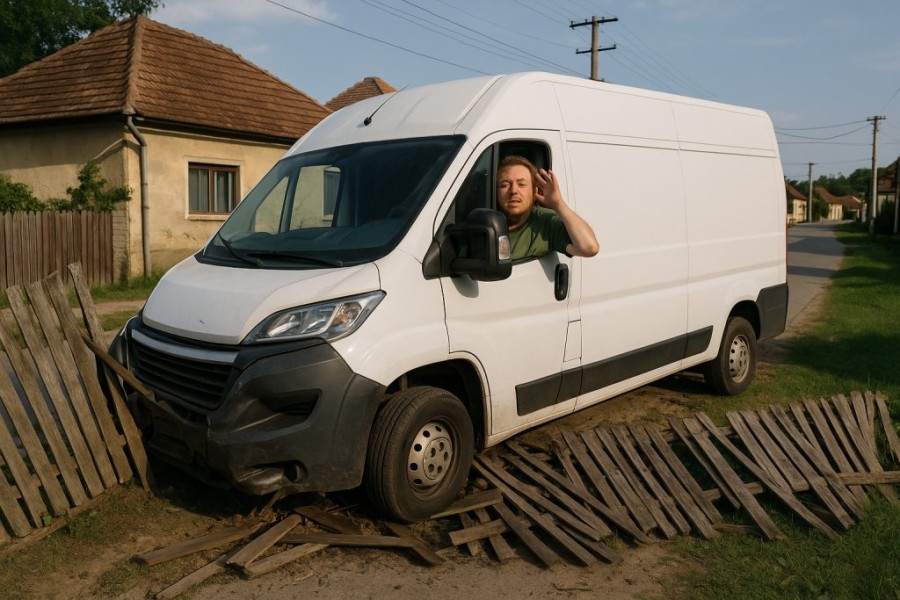 S-a dus gardu’, cu tot cu băutura consumată de șofer! Un bărbat din Timiș a confundat șoseaua din Șofronea cu drumul spre birt