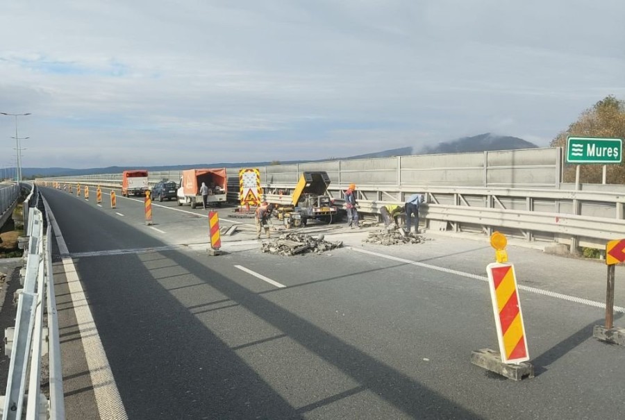 Restricții de circulație pe A1, la Dobra: se fac lucrări la rosturile de dilatație ale podului peste Mureș