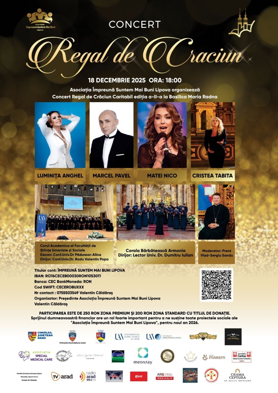 Concert Regal de Crăciun Caritabil, a II-a ediție, la Basilica Maria Radna