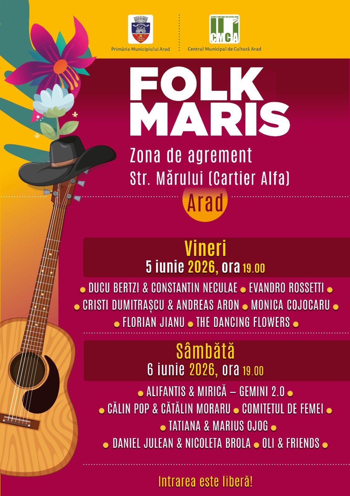 Festivalul „Folk Maris” 2026, în zona de agrement de pe strada Mărului