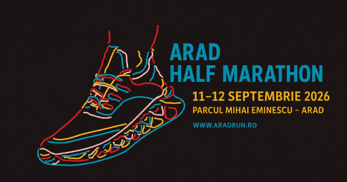 Arad Half Marathon revine în 11–12 septembrie 2026, cu probe pentru alergători, echipe, copii și familii