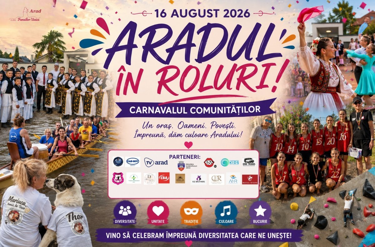 „ARADUL ÎN ROLURI” – Carnavalul Comunităților, de Zilele Aradului
