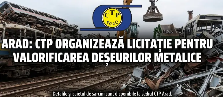 Arad: CTP organizează licitație pentru valorificarea deșeurilor metalice