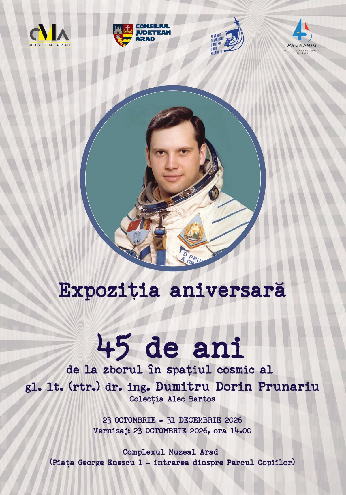 „45 DE ANI DE LA ZBORUL ÎN SPAȚIUL COSMIC AL  gl. lt. (rtr.) dr. ing. DUMITRU-DORIN PRUNARIU”