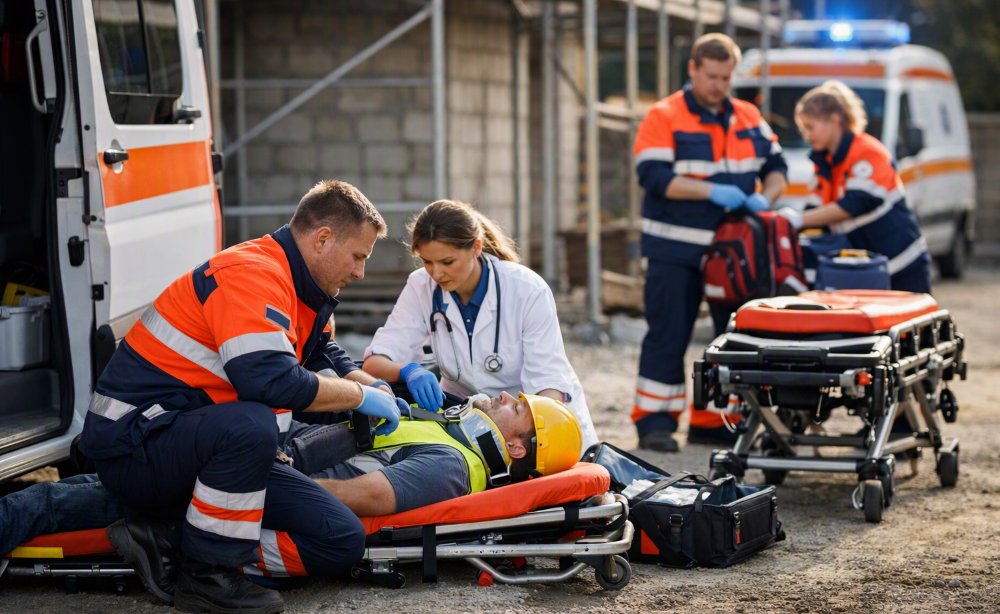 Comă de gradul 3: un bărbat din Vladimirescu a căzut de pe schelă și a fost transportat în stare gravă la spital